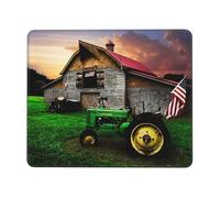 Ouyniei Old Tractor Photo Farm Printed Mousepad Non-Slip Desk Pad Mousepad with Stitched Edges