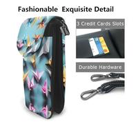 Ouyniei Origami Paper Cranes Print Small Cellphone Crossbody Bags Phone Purse Change Wallet Multiple Pockets Handbag