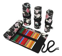 Ouyniei Pencil Wrap Organizer - 24/36/72 Slots for Colored Pencils, Short Brushes & Art Supplies - Roll Up Bag for Drawing, Coloring & Sketching(Ballet,12slots)