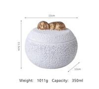 Ouyniei Pet Urn for Ashes, Memorial Cement Cremation Urn with Sleeping Cat Dog Design, Sealed Keepsake Urn for Deceased Pets, Pet Loss Memorial(Sleeping puppy White)