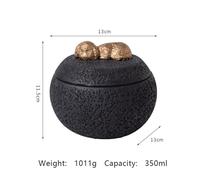 Ouyniei Pet Urn for Ashes, Memorial Cement Cremation Urn with Sleeping Cat Dog Design, Sealed Keepsake Urn for Deceased Pets, Pet Loss Memorial(Sleeping Puppy Black)