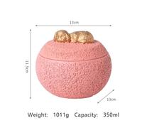 Ouyniei Pet Urn for Ashes, Memorial Cement Cremation Urn with Sleeping Cat Dog Design, Sealed Keepsake Urn for Deceased Pets, Pet Loss Memorial(Sleeping Puppy Pink)