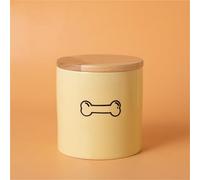 Ouyniei Pet Urn, Yellow Ceramic Ashes Container with Bamboo Lid, Small Medium Large Pet Memorial Box for Cats and Small Dogs(Black Bone,Small)