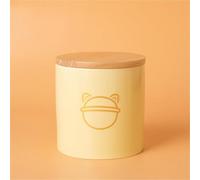 Ouyniei Pet Urn, Yellow Ceramic Ashes Container with Bamboo Lid, Small Medium Large Pet Memorial Box for Cats and Small Dogs(Golden Planet,M)