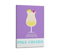 Ouyniei Pina Colada Tropical Cocktail Drink Poster - Classic Horror Moive Wall Art Canvas Print Decorative Painting For Bedroom Living Room16x24inch(40x60cm) Frame-style