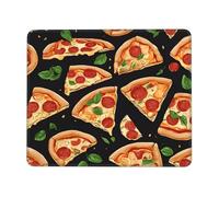 Ouyniei Pizza 3D Printed Mousepad Non-Slip Desk Pad Mousepad with Stitched Edges