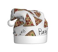 Ouyniei Pizza Pattern Printed Christmas Hat For Adult Christmas Decorative Hat