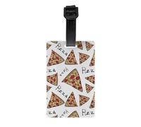 Ouyniei Pizza Pattern Printed Luggage Tags Baggage Tag Tagging with Detachable Wrist Strap