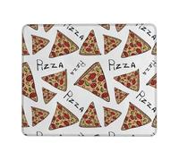 Ouyniei Pizza Pattern Printed Mousepad Non-Slip Desk Pad Mousepad with Stitched Edges