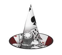Ouyniei Poker Tournament printed Halloween hat halloween witch hat foldable pointed hat