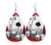 OUYNIEI Poker Tournament printed Leather Earring decoration jewelry