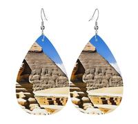 OUYNIEI Pyramids of Egypt printed Leather Earring decoration jewelry