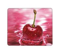 Ouyniei Red Cherries Printed Mousepad Non-Slip Desk Pad Mousepad with Stitched Edges