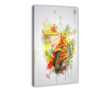Ouyniei Red Eyed Tree Frog Animal Art Poster Canvas Poster Wall Art Decor Print Picture Paintings for Living Room Bedroom Decoration 12x18inch(30x45cm)