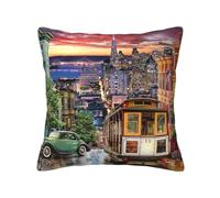 Ouyniei San Francisco Printed Throw Pillow Washable Cushion Cover Pillow Protective Case