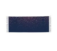 Ouyniei Soft Fringed Shawl Wrap For Women Navy Blue Heavens And Stars Print Scarf Oversized Winter Fashion Accessory & Thoughtful Gift