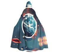 Ouyniei Space Planet Earth Print Adult Unisex Robes Capes Hooded Cloak For Cosplay Halloween Carnival Costumes Party