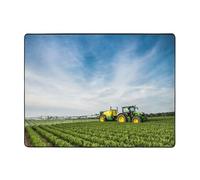 Ouyniei Tractor Farm Print Flannel Area Rug Plush Non-Slip Mat For Living Room, Bedroom, Office & Balcony Decor Carpet 100 X 150 Cm