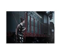 Ouyniei Train Carriage, Railway Girl, Station Art Poster Canvas Poster Bedroom Decor Landscape Office Room Decor Gift 08x12inch(20x30cm)