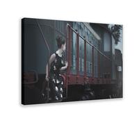 Ouyniei Train Carriage, Railway Girl, Station Art Poster Canvas Poster Wall Art Decor Print Picture Paintings for Living Room Bedroom Decoration 24x36inch(60x90cm)