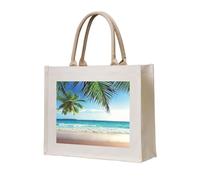 Ouyniei Tropical Palm Tree Hawaii Beach Print Canvas Carrying Tote Bag For Women Grocery Travel Gift Shopping Bag