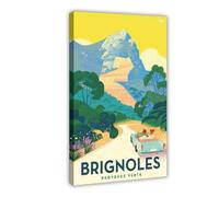 Ouyniei Vintage Travel Brignoles Provence Verte Poster Canvas Poster Bedroom Decor Landscape Office Room Decor Gift 16x24inch(40x60cm)