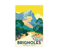 Ouyniei Vintage Travel Brignoles Provence Verte Poster Canvas Poster Wall Art Decor Print Picture Paintings for Living Room Bedroom Decoration 20x30inch(50x75cm)