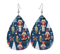 OUYNIEI Women's Nutcracker Ballet Xmas Dance printed Leather Earring decoration jewelry