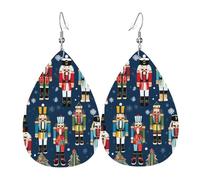 OUYNIEI Women's Nutcracker Ballet Xmas Dance printed Leather Earring decoration jewelry