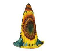 Ouyniei You Are My Sunshine Sunflower Print Hooded Cape For Carnival Halloween And Themed Parties Comfortable Cloak