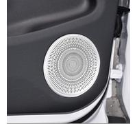 OuyOo 4pcs Car Aluminum Alloy Car Door Speaker Cover Panel Trim For Range Rover Evoque (L551) 2019 2020 Year Accessories