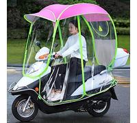 oUyOo Fully Enclosed Motor Scooter Motorcycle Umbrella Mobility Sun Shade & Rain Cover Waterproof, Universal,Pink,B