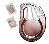 oUyOo Solid Wood 19 String Lyre Harp Mahogany, C Key, Bass E3 To Treble E6 Tuning Range, Carved Phonetic Symbols, Best Gift for Adult Children,Brown