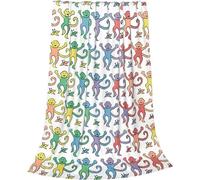 OUYTXBS Coloful Roller Rabbit Monkeys Lightweight and Comfortable Ultra-Soft Warm Micro Fleece Bed Couch Living Room Blanket (60"x50")