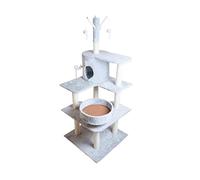 OUYUE Cat Tree Tower Cat Climbing Frame Cat Tree Tower Solid Wood Indoor Cat Furniture Cat Scratching Post Cat Activity Stand With Toy Cat Climbing Frame(A)