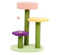 OUYUE Cat Tree Tower Flower Cat Tree Cute Cat Scratching Post For Indoor Cat Tower With 3 Plush Perches Hanging Ball Cat Climbing Frame(19 * 15 * 28in)