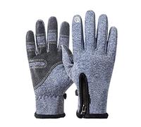 OUYUE Cycling Gloves Anti-Slip Waterproof Fluff Warm Gloves Cold Weather Windproof Anti Slip Heated Glove Riding Gloves For Sports(A,L)