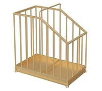 OUYUE Office Umbrella Stand Organizer Wrought Iron Umbrella Stand With Handle Drip Tray Canes Walking Sticks Bucket Free Standing Holder Rack for the Front Door(Gold)