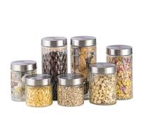 OUYUE Storage Jars With Lid 7 Packs Glass Jars With Lid Storage Container For Food Decor Pantry Organization