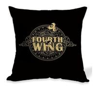 OUZ Fourth Wing Merch, Basgiath War College Pillow Cover, Inspired Gift for Dragon 2 Sided Pillowcase, Birthday Graduation Gift Pillow Case Decor, Home Decor18x18Inch (Black-01)