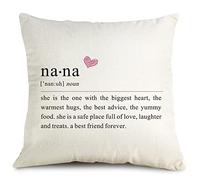OUZ Personalized Nana Gift Throw Pillow Cover, Funny Pillow Covers, Nana Decorative Cushion Pillowcase, Nana Grandma Birthday Gifts, Pillowcase Gift -8X009