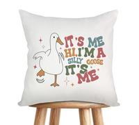 OUZ Silly Goose Gift It's Me Hi I'm A Silly Goose Zipper Pillow Covers, My Silly Goose Era Funny Duck Saying Cute Throw Pillow Case for Women Birthday Graduation Pillowcase 18x18 Inches
