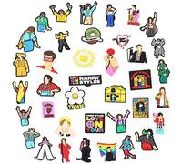 OUZHOU 38PCS Harry Styles Croc Charms, Shoe Charms for Crocs, Cute Durable Waterproof crocs jibbitz Shoe Decoration, Bracelet Wristband Accessories, Birthday, Party, Gifts for Teens,Cartoon Boys Girls