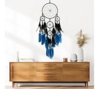 OUZHOU Dream Catcher, Dream Catchers with Feathers Handmade Fairy Dreamcatcher for Girls Boys, Indian Style Hanging Wall Decor for Living Room, Bedroom, Birthday Gift (Blue)
