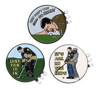 OUZHOU Happy-Gilmore Golf Hat Clips Golf Accessories, 3pcs Golf Ball Markers with Magnetic Hat Clip For Golf Gloves Hats Bags Caps Visor Belt Pocket Lot,Golf Ball Marker for Fathers Day Birthday Gift