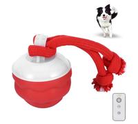 OUZHOU Interactive Dog Ball Toys, Motion Activated Rolling Ball for Dogs, Remote Control Rechargeable Smart Vibrating Dog Toy to Keep Dogs Busy, Moving Interactive Puppy Ball for Small Large Dogs Red