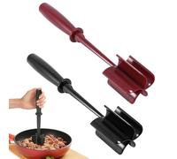 OUZHOU Mince Masher Meat Chopper, 2pcs Mince Meat Masher with 5-Blade Head, Heat Resistant Meat Masher, Non Stick Mix Potato Masher, for Home Kitchen Hamburger Meat, Beef, Potato, Fruit,