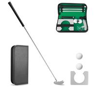 OUZHOU Mini Golf Putter Set, Indoor Golf Putting Practice Training Club Putter Kit, Removable Mini Golf Clubs Set with Two-Way Golf Putters, Goal, 2 Balls & Carry Bag, Golf Gift for Adults and Kids