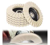 OUZHOU Pack of 6 Polishing Disc, 125 mm, Felt Polishing Disc Polishing Disc, Polishing Disc, Shine for Polishing Attachment, Angle Grinder, Polishing Disc for Sanding and Polishing Paint, Stainless