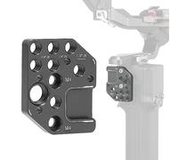 OUZRTG Mounting Side Extension Plate for DJI RS2/Ronin S/SC/RSC2, Black, with 1/4 3/8 Threaded Holes Cold Shoe Mount, Compatible Devices: Camera